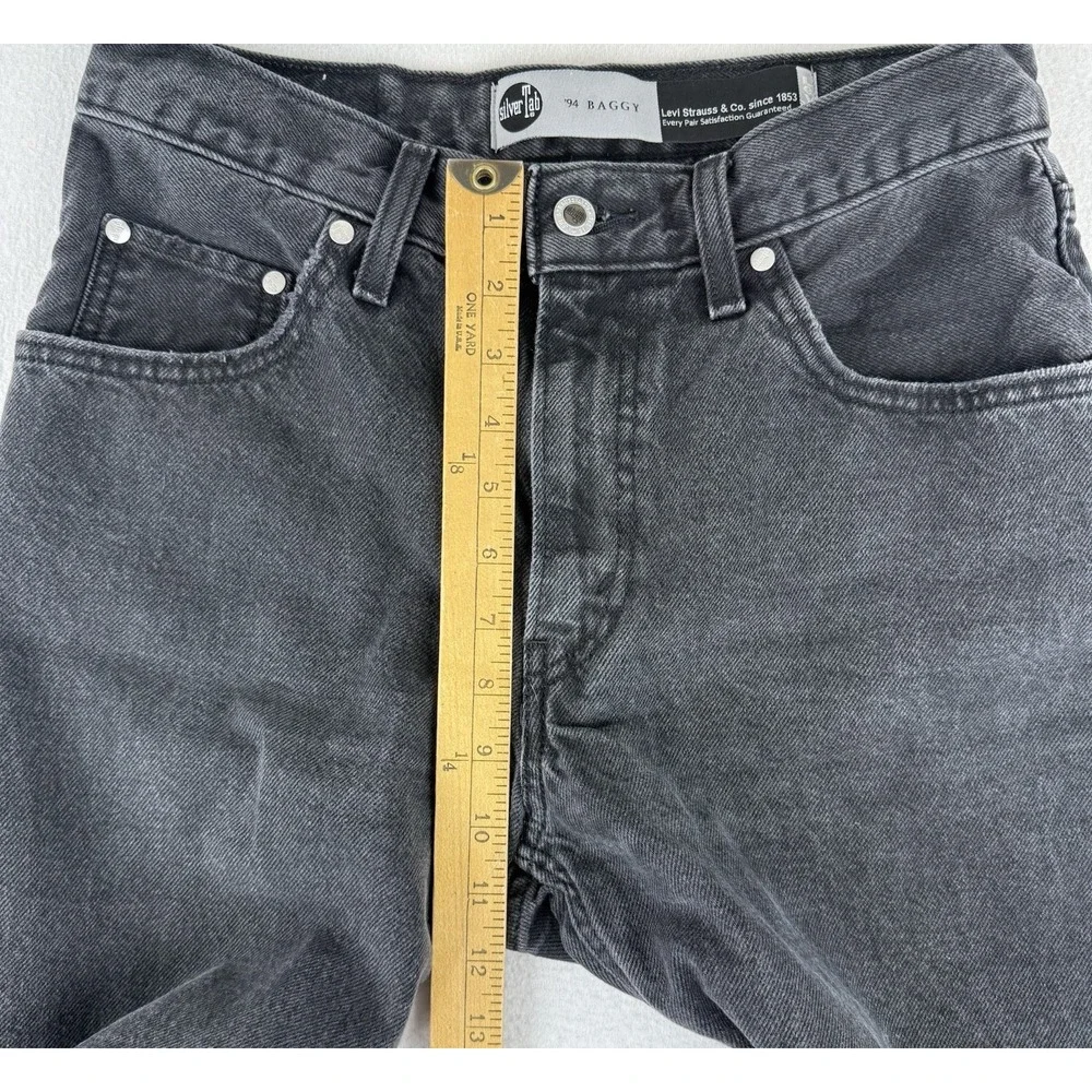 Levi Silvertab Black Jeans Women's Sz 28x31‎ Distressed Skateboard Grunge Baggy